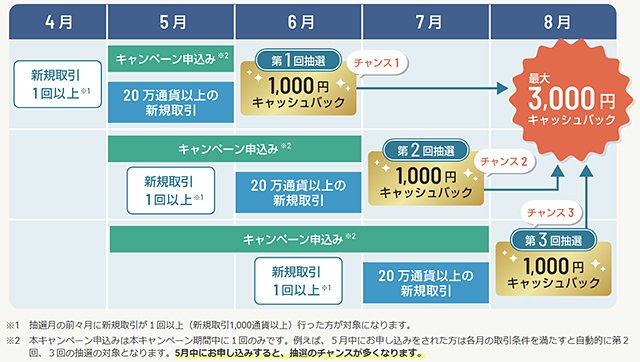 キャンペーンの条件や抽選のイメージ