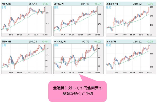 世界の通貨VS円 日足
