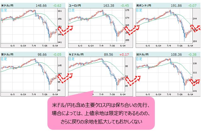 世界の通貨VS円 日足チャート