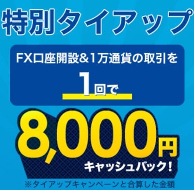 外為どっとコム「外貨ネクストネオ」・ザイFX!限定タイアップキャンペーン併用で合計8000円のキャッシュバック