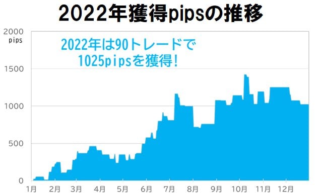 2022年獲得pipsの推移