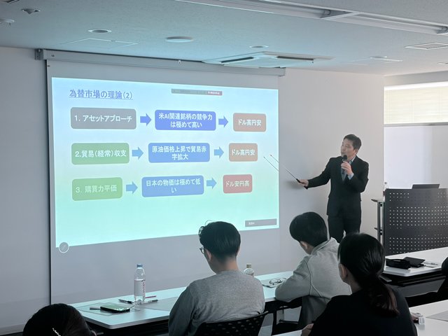 現在の為替相場を踏まえながら為替市場の理論に置き換えていく志摩氏