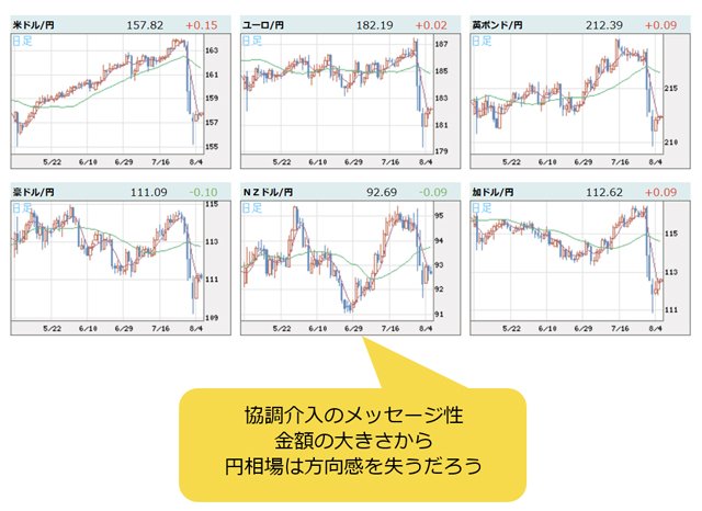 世界の通貨VS円 日足