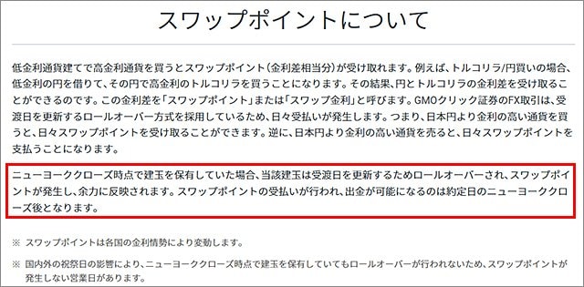 GMOクリック証券のスワップポイントの取り扱い