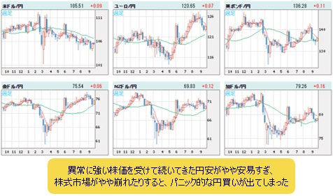 世界の通貨VS円 週足チャート