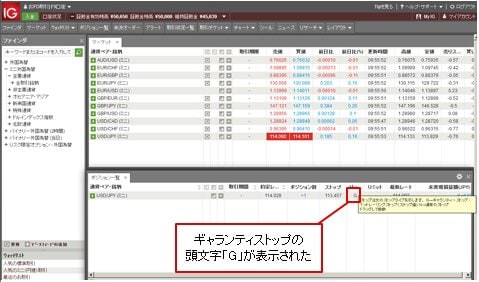IG証券 ポジション一覧