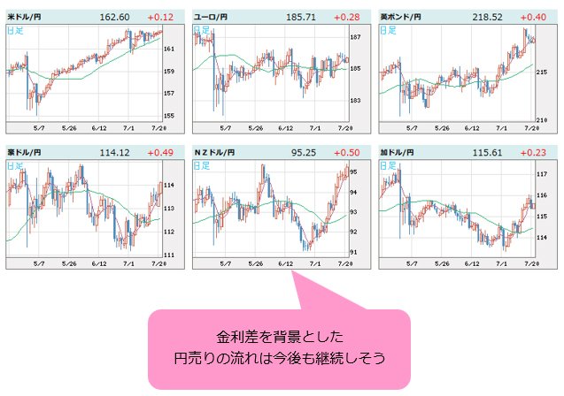 世界の通貨VS円 日足