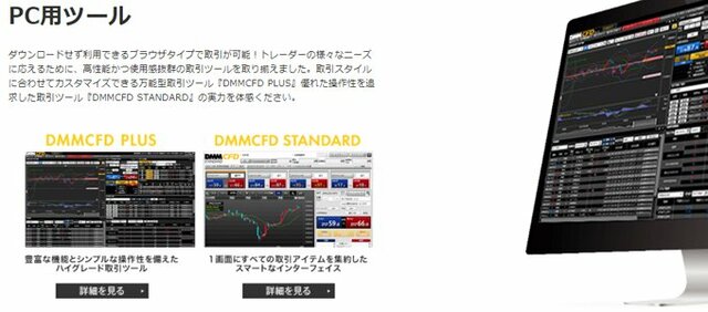 DMM CFD(DMM.com証券)の取引ツール紹介画像