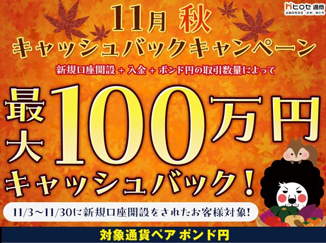 ヒロセ通商「LION FX」新規口座開設時の最大100万円がキャッシュバックされるキャンペーン