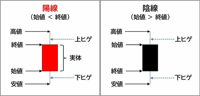 陽線と陰線の概要