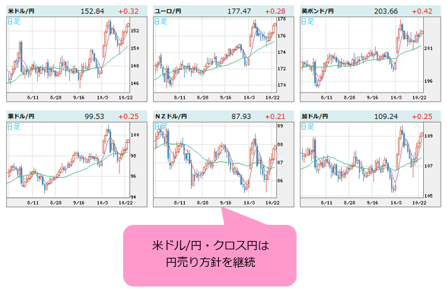 世界の通貨VS円 日足