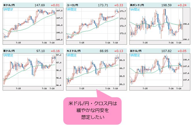 世界の通貨VS円 1時間足